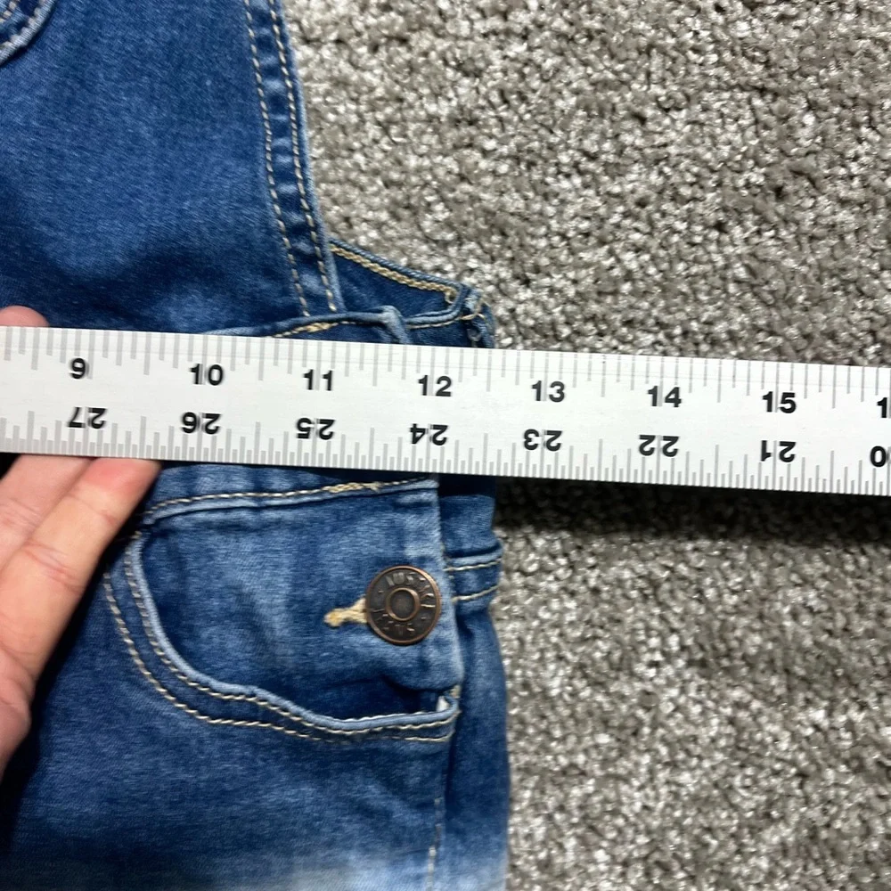 Justice Girls Denim Jean Overalls Shortalls Size 8